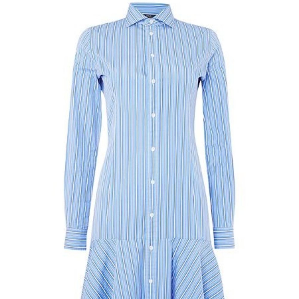 Polo Ralph Lauren Alexis Blue Striped Dress, Size